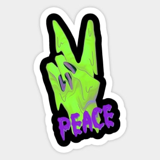 alien hand peace sign Sticker